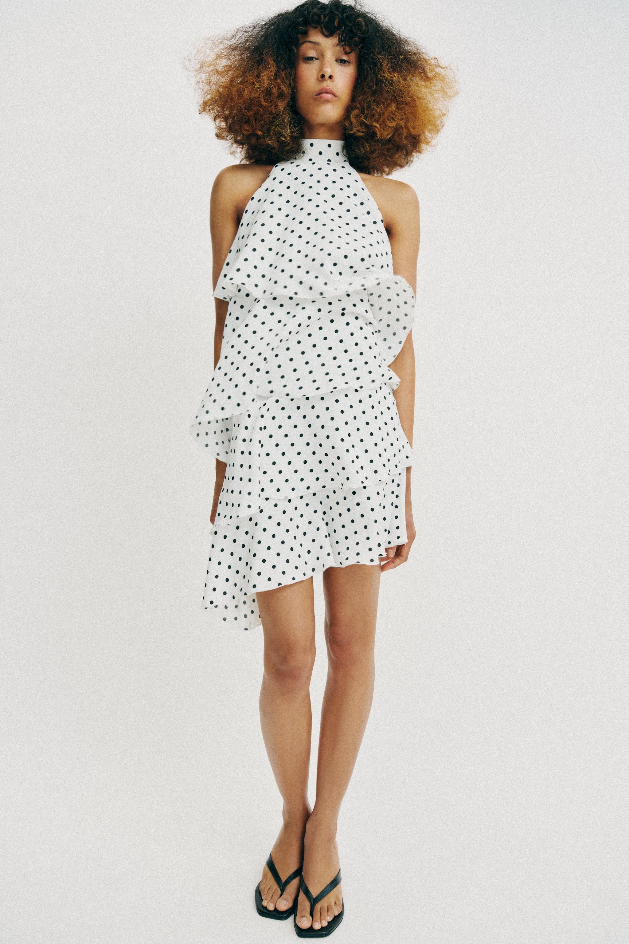 POLKA DOT HALTER DRESS
